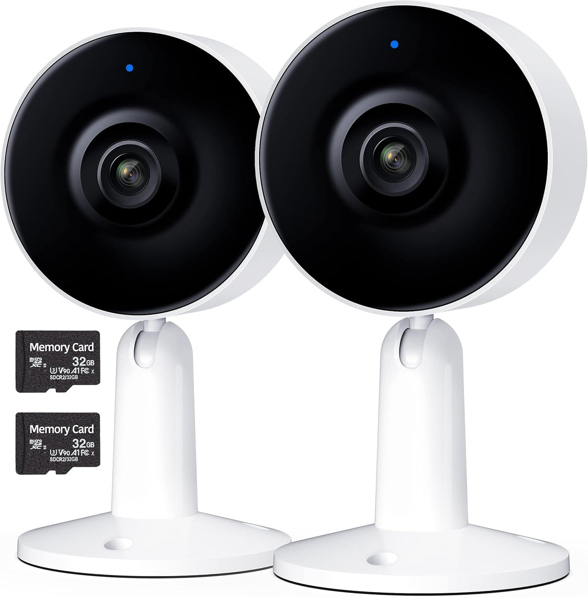 Indoor Home Security Camera 2-Pack, 1080P Full HD, Night Vision, Two Way Audio H18558