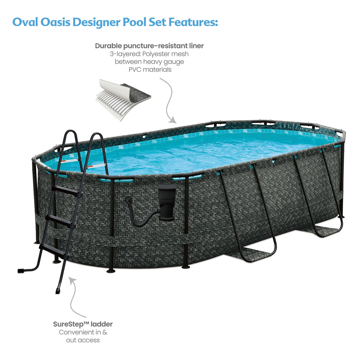 13' x 8' x 39.5 Oval Swimming Pool K70629