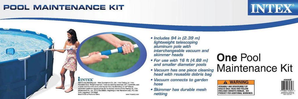 Round Swimming Pool Kit with Vacuum Skimmer, Pole, and Cover Tarp R4879