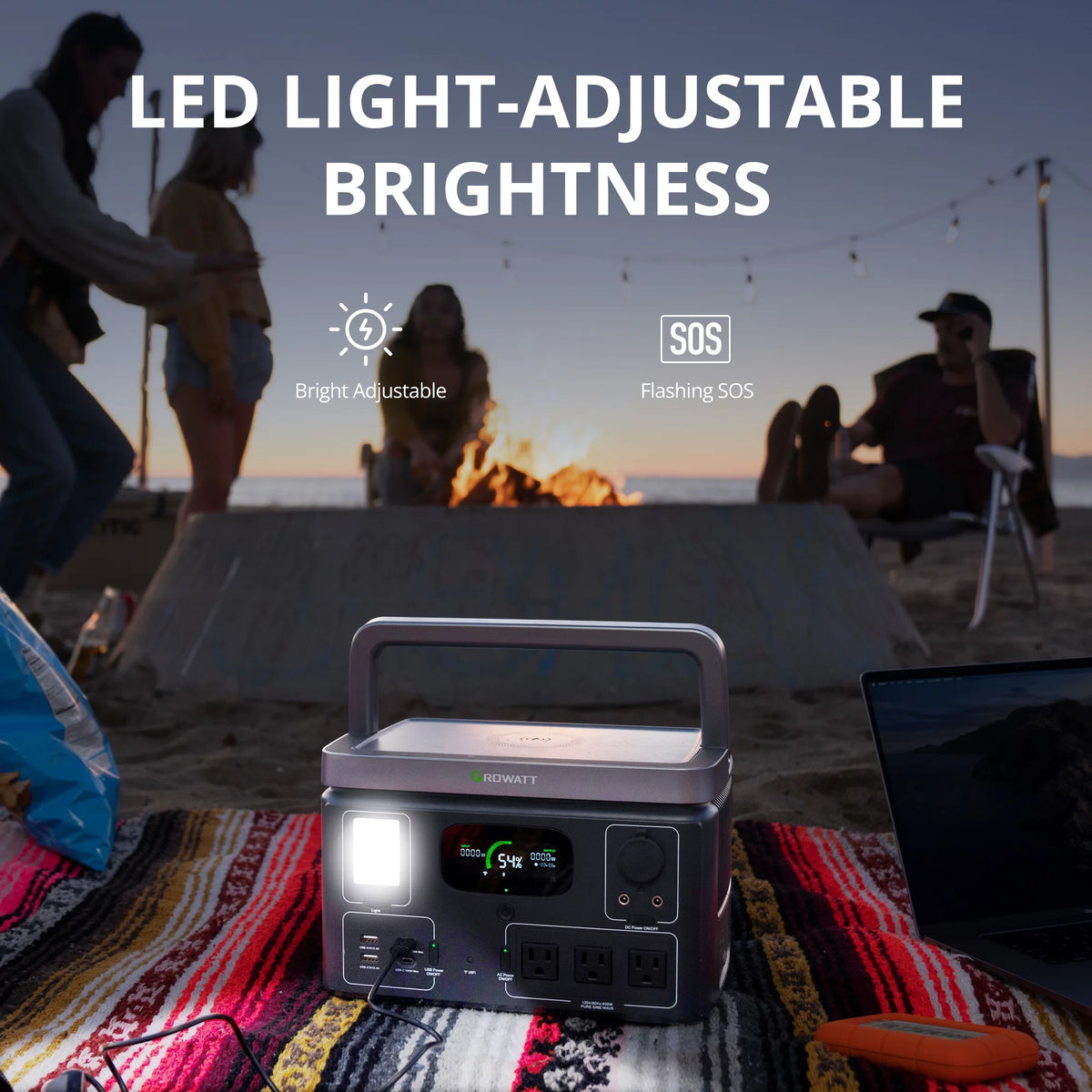 Portable Power Station 538Wh LiFePO4 600W AC Output V8195