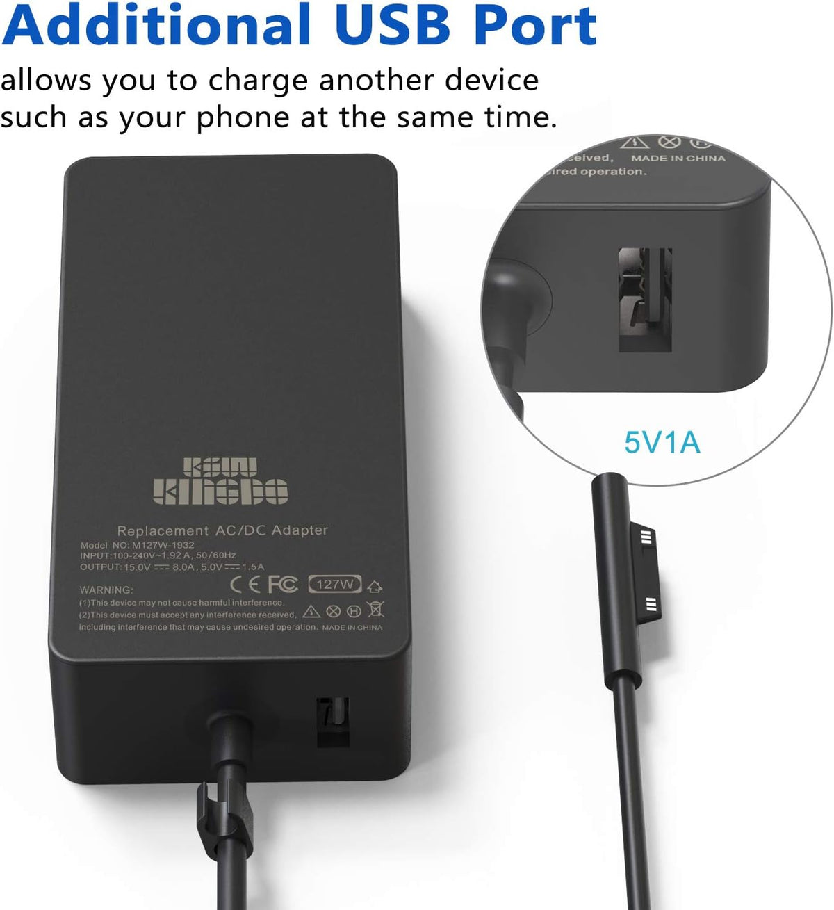 127W 15V 8A Power Adapter with Carrying Case Pack of 2 C174175