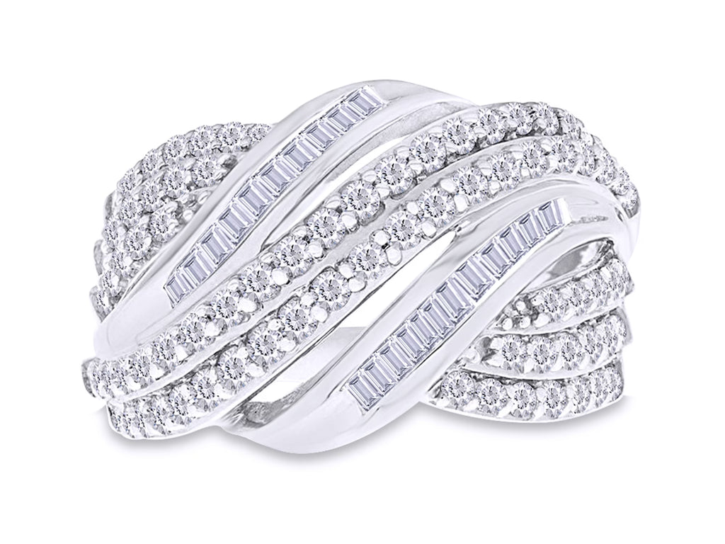 14K Gold Over Sterling Silver Multi-Row Engagement Ring N91366