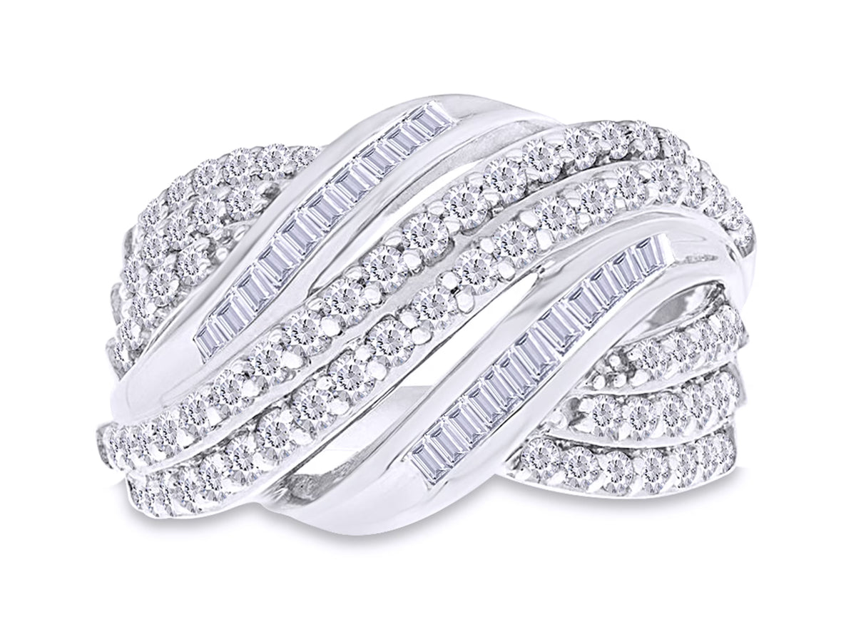 14K Gold Over Sterling Silver Multi-Row Engagement Ring N91366