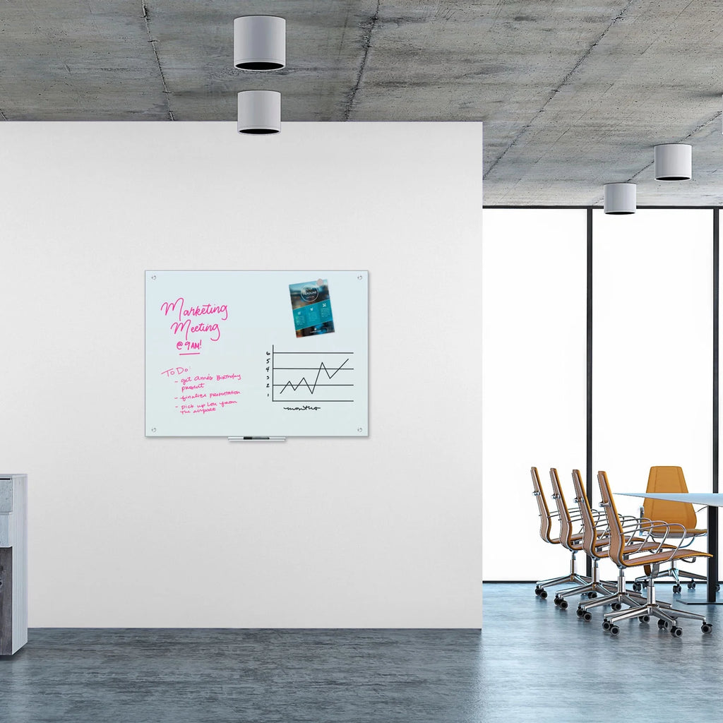 Magnetic Glass Dry Erase Board 48 x 36 White L91004